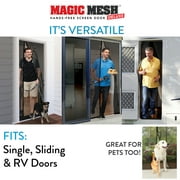 Magic Mesh Deluxe Hands-Free Magnetic Screen Door, Fits Doors up to 39 x 83 inches, Black