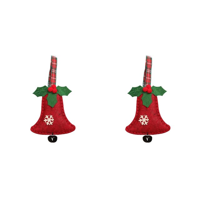 Inteprter Navidad campana colgante festival vacaciones árbol de navidad colgante tela no tejida hogar año nuevo decoración ornamento rojo Rojo 2Conjunto
