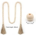 thumbnail image 4 of 58 Inches Wood Bead Garland, Wooden Beads with Tassel, Farmhouse Beads Rustic Prayer Beads Boho Beads for Farmhouse Tiered Tray Coffee Table Mantel Decor, 4 of 7