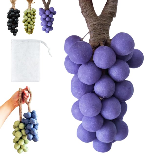 grape soap on a rope Decorative Grape Soaps Bars, Advanced Handmade Soap for Washing Hands and Fresh Air - No Need to DIY, for Home Decor and Gift Choice (black-20pcs)