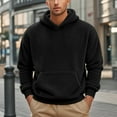 thumbnail image 2 of Betivan Mens Hoodie Fuzzy Sherpa Pullover Sweatshirts Loose Cozy Pocket Long Sleeve Winter Warm Hooded Outwear, 2 of 9