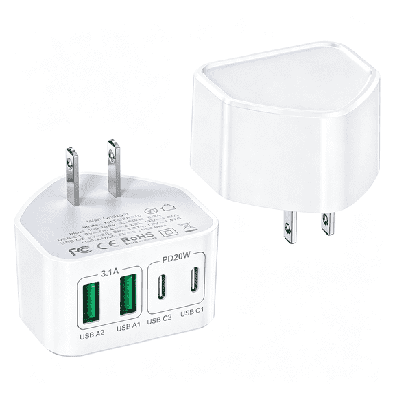 GJX Usb C Charger Block,40W Usb Wall Charger Cube,4-Port Type C Charger Fast Charging Phone Charger,Usb Wall Plug Compatible Wit 16 15 14 13 12 11