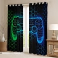 thumbnail image 3 of Homewish Green Blue Gamepad Black Out Curtains, Gamer Gaming Theme Curtains Pack of 2 (42x63 Each), Teens Kids Boys Girls Bedroom Curtains, Blackout Curtains Room Decor, 3 of 7