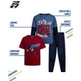 thumbnail image 6 of Pro Athlete Boys Tracksuit Set - 3 Piece Tricot Jogger Pants Graphic Tee & Two Fer Shirt (8-16), 6 of 7