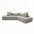 thumbnail image 2 of [Modern Minimalist Boucle Teddy Fabric 128" Four-Seater Modular Sofa], 2 of 21