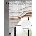 thumbnail image 5 of Abstract Wave Texture Swag Valance and Tier Curtains Set Vintage Earth Color Gradient Kitchen Curtains 3 Piece Set Rod Pocket Panels for Bedroom Cafe 56x36 inch, 5 of 6