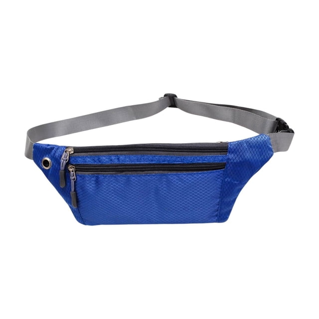 WLOELOEW Sac Banane de Sport Bleu pour Hommes et Femmes Course en Plein Air Léger Résistant à l'Usure Toile Sac Personnalisé Bleu