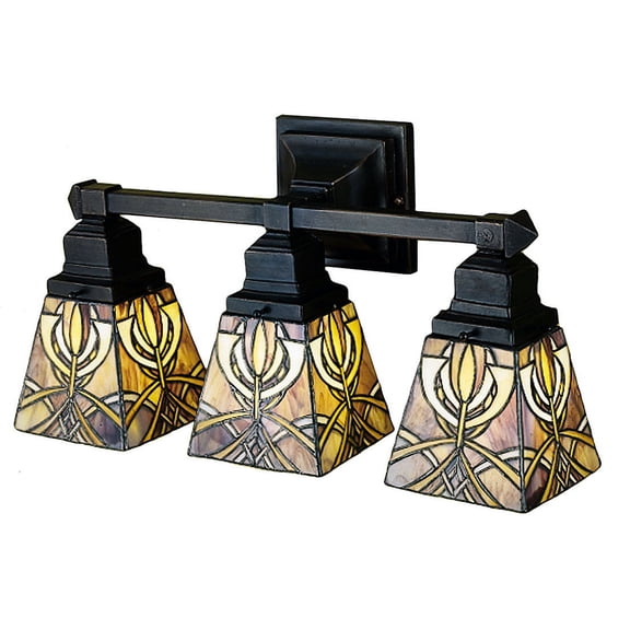 20 Inch W Glasgow Bungalow 3 Lt Vanity Wall Sconces