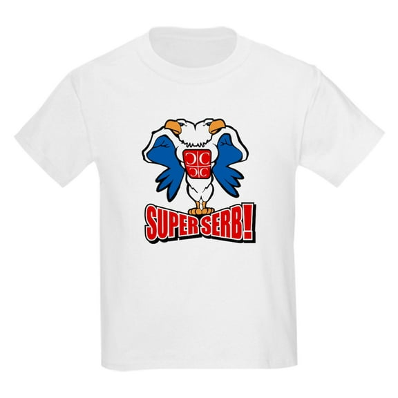 CafePress - Super Serb_WH T Shirt - Light T-Shirt Kids XS-XL