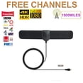 thumbnail image 3 of Antenne Amplifiée Intérieure 4K?Numérique?HD 1080P TV?Chaînes Locales?Broadcast, Type T, 3 of 8