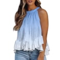 thumbnail image 1 of adviicd Womens Tank Top Womens Tank Tops Summer Sleeveless Ribbed Knit Slim Fitted Blouse Basic Tees Shirts Blue,M, 1 of 4