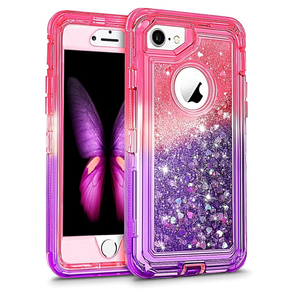 iPhone 7 Case, iPhone 8 Case, Cellularvilla Glitter Heavy Duty Girly