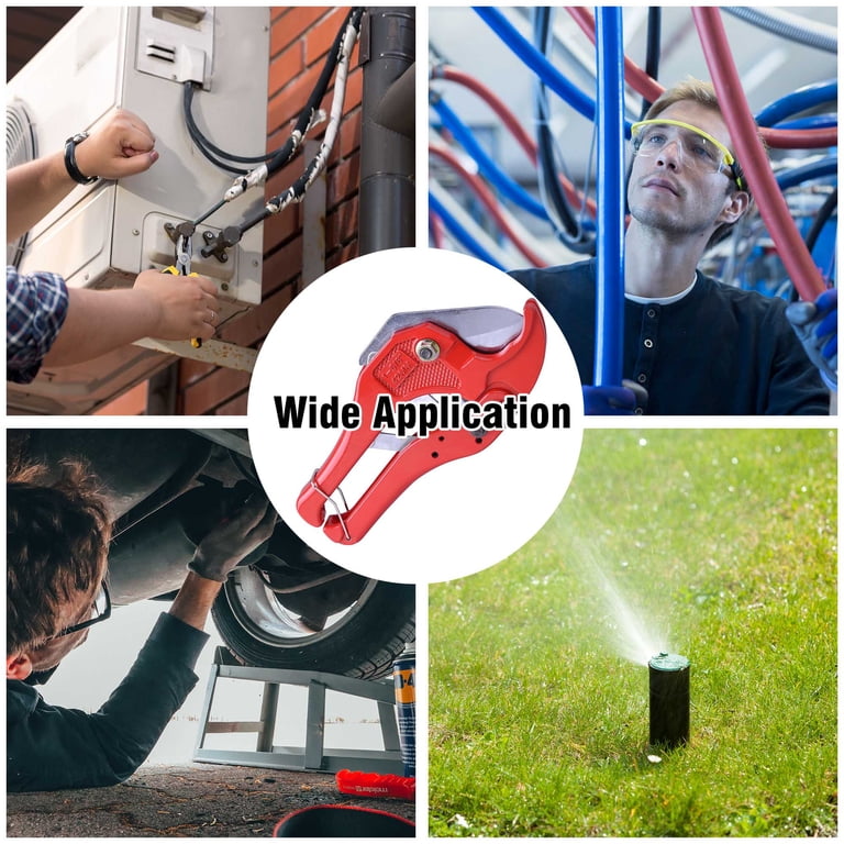 PVC Pipe Cutter With Extra Blades - Ratchet Action Tool For PEX, PVC, PPR Pipes Up To 2 Inch