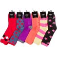 thumbnail image 2 of Sakkas Super Soft Anti-Slip Fuzzy Crew Socks Value Assorted 6-Pack - 16802-pack10 - 9-11, 2 of 2