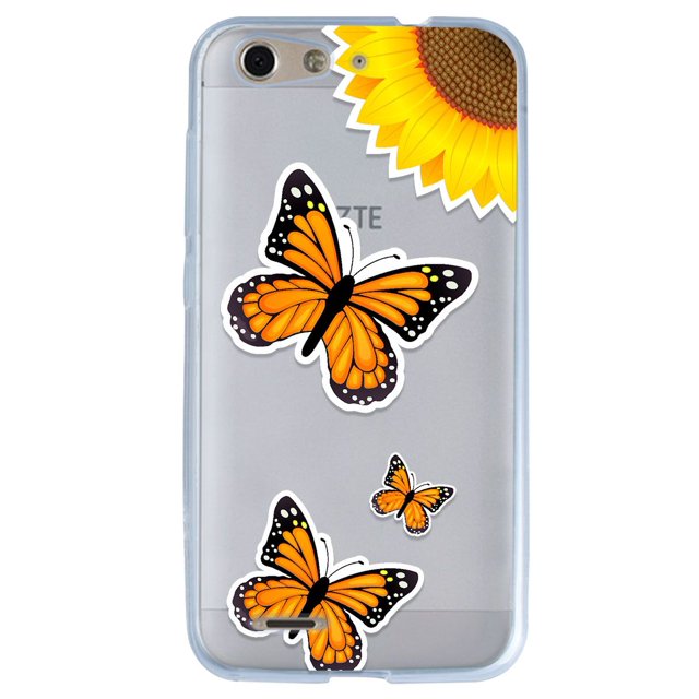 Funda Para ZTE Blade V6 Mariposas Monarca, Uso Rudo, InstaCase Protector para ZTE Blade V6 Antigolpes, Case Mariposas Monarca