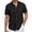 Black, variant on Short Sleeve Shirt Jacquard Pattern Casual Button Down Open Collar Comfortable Breathable Top
