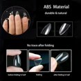 thumbnail image 3 of Almond Fake Nail Tips - Medium Almond Shaped Clear Nails Full, 3 of 5
