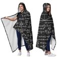 thumbnail image 2 of Wearable Blanket,Math Equations Binary Code Blue Pattern Hooded Wearable Sherpa Blanket for Adults & Teens,Winter Poncho Shawl Wrap Cape Thick Warm,50"x60", 2 of 5