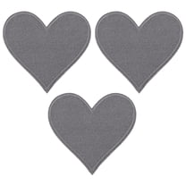 Uxcell Heart Shaped Iron-on Patches Sew Embroidered Patches Appliques Embellishments for Clothing Grey 3 Pcs