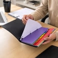thumbnail image 4 of 3 Ring A4 Loose Leaf Binder with Rainbow Tab Dividers, Hard Cover Document Organizer Multi Color Index Page Folder for Office School Paper Classification, 4 of 6