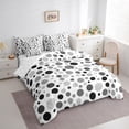 thumbnail image 3 of Manfei Geometric Circular Dot 7-Piece Bedding Comforter Set,Modern Geometric Art King Bedding Sets,Gray Black White Bed Sheets For Kids,Luxury Bedroom Decor Reversible, 3 of 8