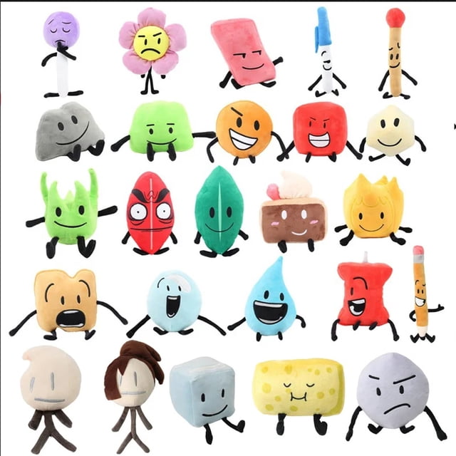 Anime batalla para Dream Island juguetes de peluche BFDI muñecos de peluche hoja fuego flor gota de agua números figura de peluche regalo para niños