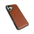 thumbnail image 5 of Designed for iPhone 16 Phone Case, Classic Lightweight PU Leather Back + TPU Frame, Shockproof Protective Anti-falling Ultra Slim Back Case for iPhone 16, Brown, 5 of 6