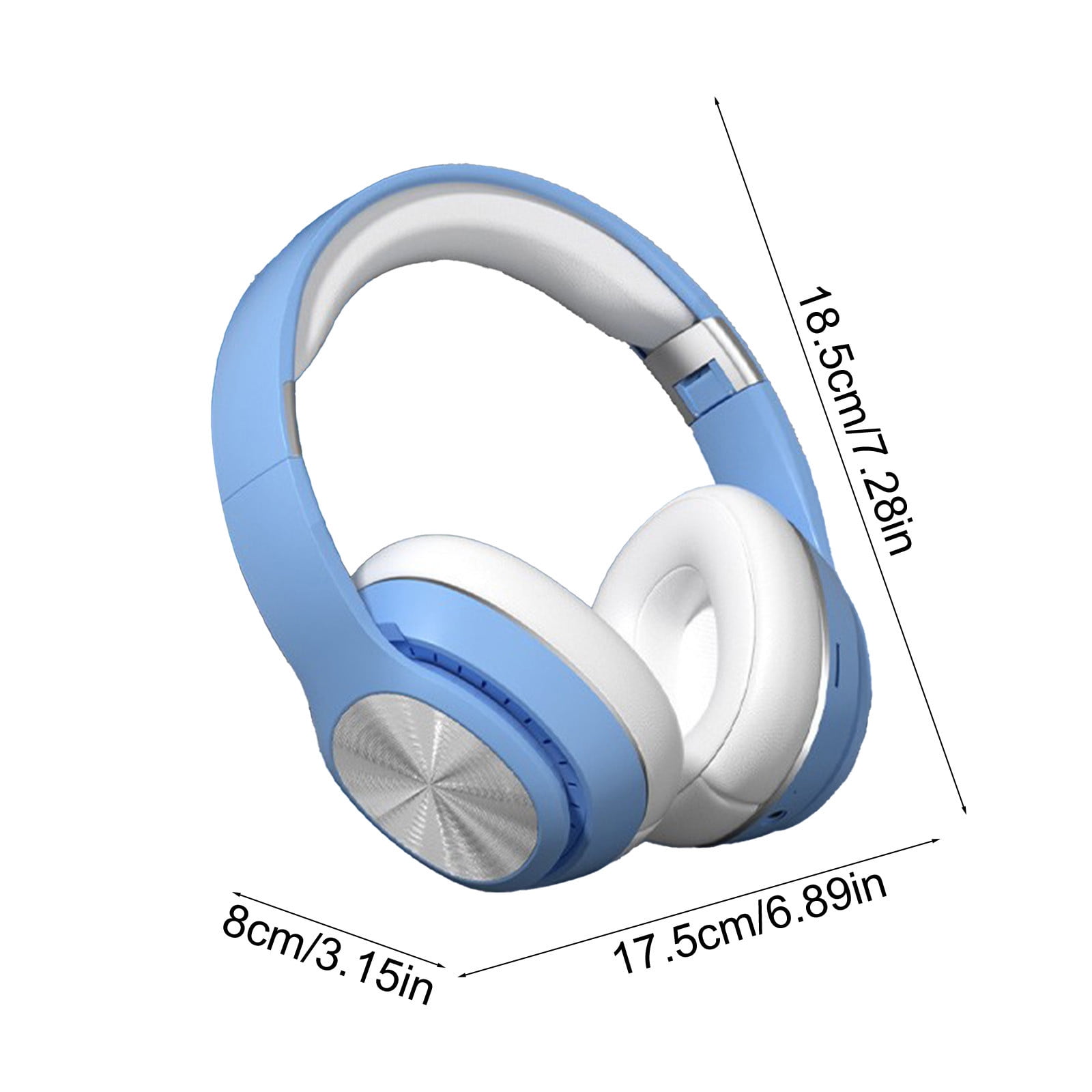 LACKUST Over-Ear Dual Mode Bluetooth 5.3 Headphones - Foldable, Low Latency for Gaming/Sports, 8HR Battery, Soft Headband, Blue