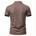 thumbnail image 4 of Homeyce Men's Golf Polo Shirts Short Sleeve Contrast Collared Shirts Button Down Fashionable Business Athletic Casual Polo Sweater Solid Color Tee Shirt,Brown L, 4 of 5
