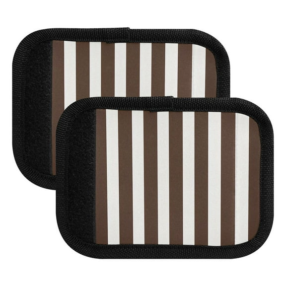 Luggage Handle Wrap for Suitcase 2 Pack Luggage Tag Identifiers for Travel Accessories Dark Brown and White Striped