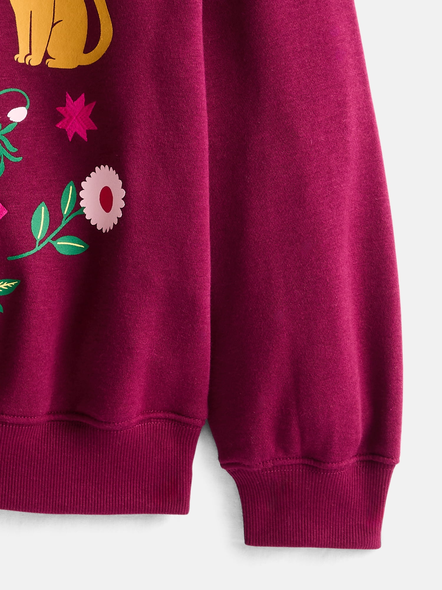 Wonder Nation Girls Fleece Icon Crewneck Sweatshirt, Sizes 4-18 & Plus