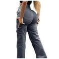 thumbnail image 3 of biudgviw Hiking Pants for Women Fasll Fashion Stretchy High Waisted Jeans Outdoor Lounge Denim Cargo Pants with Pockets, 3 of 6