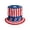 A, variant on Patriotic Top Hat for 4th of July Independence Day, Uncle Sam Red White and Blue Stars Stripes Party Hat, Lightweight Cloth American Flag Cap for Adults
