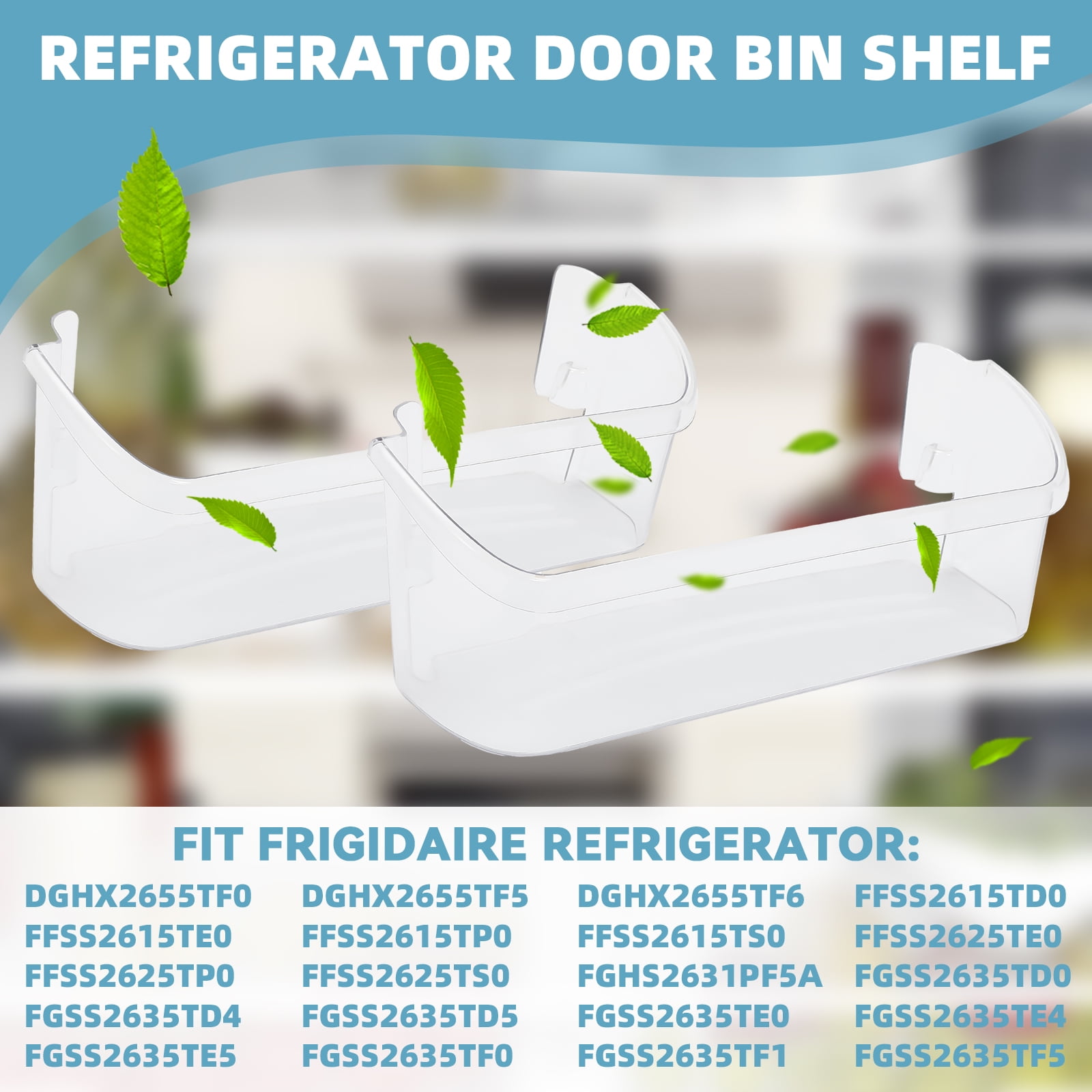 Kojem 2PCS Door Shelf Compatible Basketwith Frigidaire Refrigerator 242126602 FFSS2625TS0