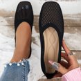 thumbnail image 5 of Mepaouo Womens Wide Flat Shoes Square Toe Knitted Work Flats Comfortable Dressy Office Mary Jane, 5 of 8