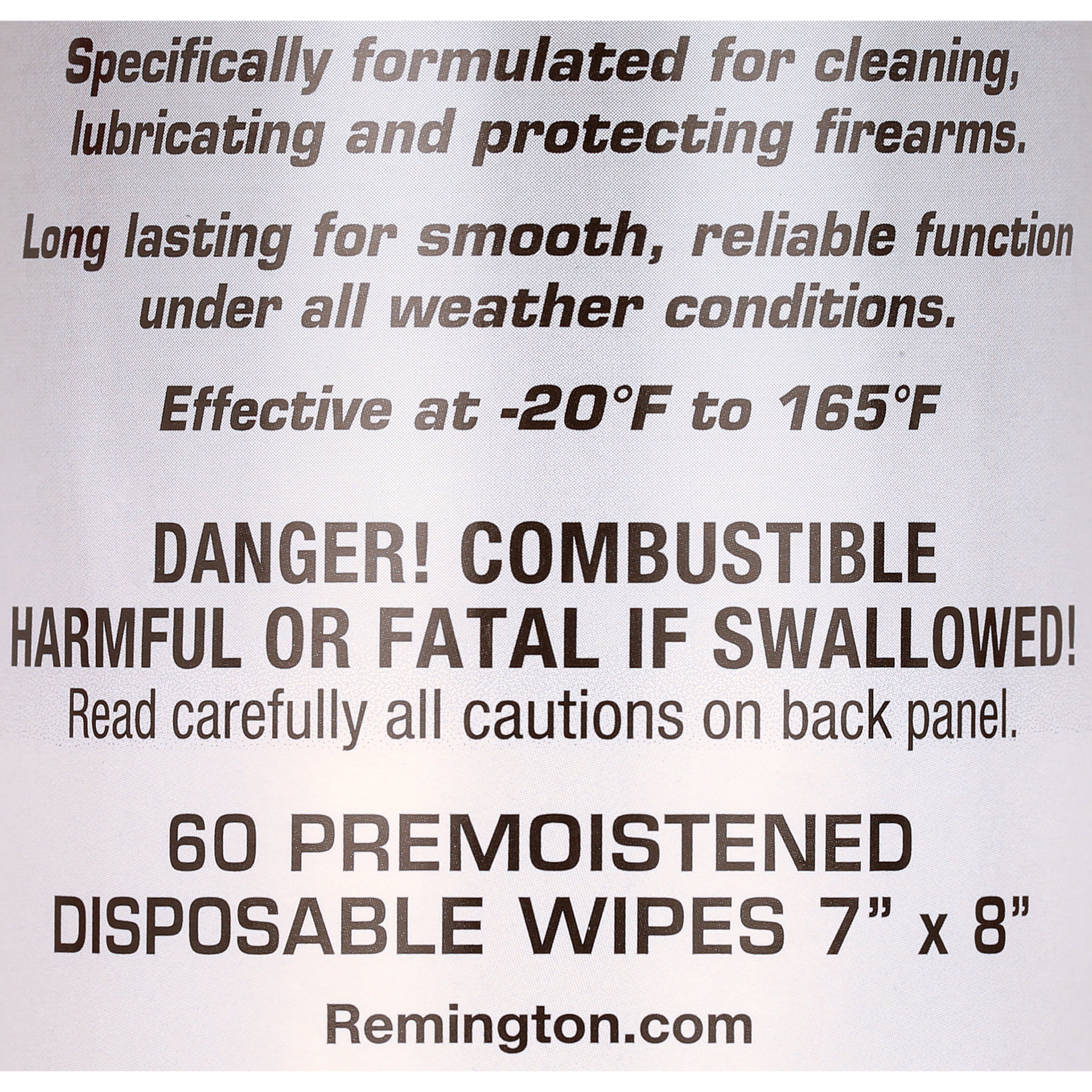 Remington Arms Accessories Rem Oil Pop-Up Gun Cleaning Wipes 7"x8"