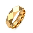 thumbnail image 3 of Mens Tungsten Carbide 18K Gold Plated Wedding Ring Triangle Cut Surface, 3 of 5