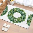 thumbnail image 3 of Spring Green Rose Wreath Area&nbsp;Rug 2x3ft Vintage Watercolor Green Floral Leaf Non-Slip&nbsp;Washable Square&nbsp;Rugs Soft Felt Indoor Floor Mat for Bedroom Kitchen Living Room Bathroom, 3 of 9