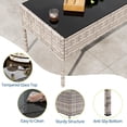 thumbnail image 5 of 4-Piece Patio Furniture Set, Wicker Rattan Outdoor Conversation Set with Loveseat, 2 Chairs & Glass Coffee Table, Cushioned Seating for Backyard, Balcony, Porch, 5 of 9
