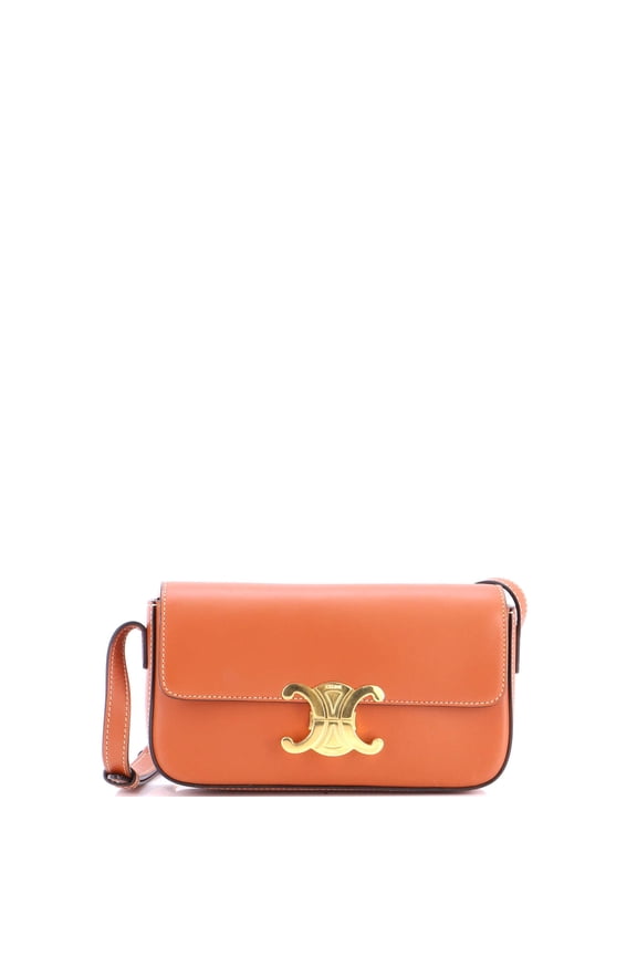 Pre-Owned Triomphe East-West Shoulder Bag Smooth Calfskin By Rebag