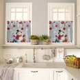 thumbnail image 4 of Christmas Ball Kitchen Curtains and Valances Set, Snowman Gifts Xmas Tree Snowflake Grey Rod Pocket Window Valance 18 Inch Window Curtain Panels for Living Room Bedroom Laundry, 27.5x24in, 3 Pieces, 4 of 7