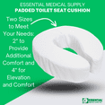 thumbnail image 3 of Essential Medical Supply Foam Padded Toilet Seat Cushion Riser with Hook and Look Attachment and Washable Vinyl Cover, 4", 3 of 6