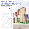 thumbnail image 3 of Clothes Drying Rack, Foldable Oversized Drying Rack Clothing with L-Shaped Foot Cover, Height-Adjustable, Multi-Bar Laundry Rack, Indoor Outdoor Use, 20.47"D x 70"W x 42.52"H, Pearl White, 3 of 4