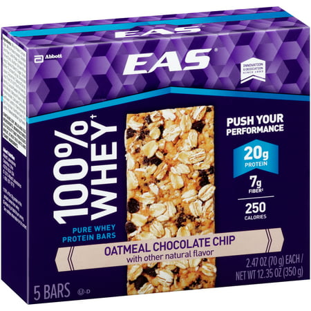 EAS ® 100% de protéines de lactosérum farine d'avoine Barres de pépites de chocolat oz. 5 à 2,47 Boîte