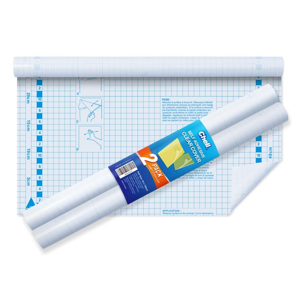 Papel adhesivo transparente Chell, paquete de 2, 44 x 152 cm