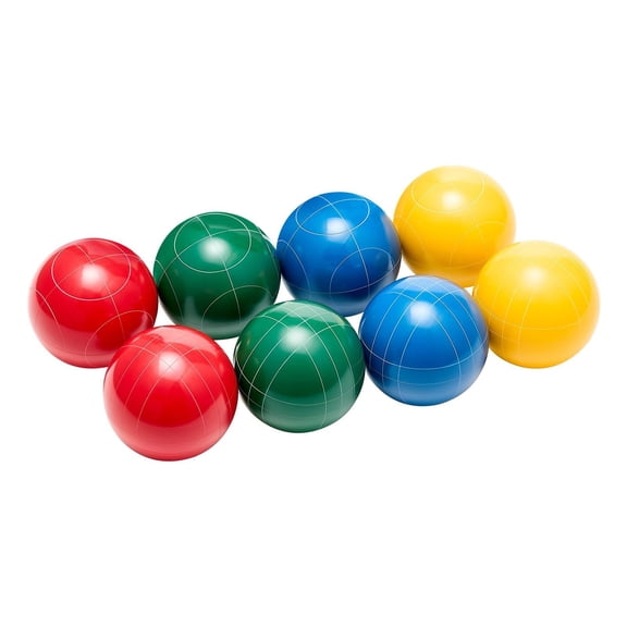Bocce Ball Set with 90mm Resin Balls, Pallino, Carry Bag & Ruler - 4 Colors for 2-8 Players  Outdoor Lawn & Beach Game