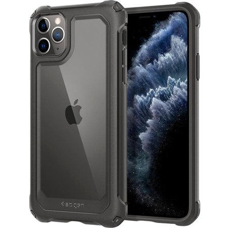 resistant iphone max pro gauntlet thermoplastic gunmetal tpu spigen polyurethane yellowing shock impact apple clear case dialog displays option button