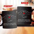 thumbnail image 3 of Lotusprinthandmade Personalized Valentine's Day Couple Together From Our First Kiss Black Ceramic Mug (15oz) (Made In US), Custom Romantic Coffee Mug, 3 of 5