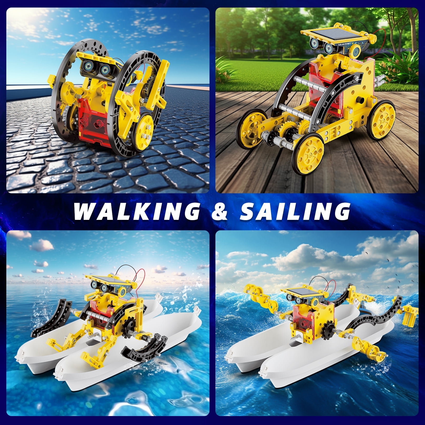 Freecat 12-in-1 Solar Robot Kit for Kids, STEM Educational Science Experiment Kit Toys for Kids Aged 8 9 10 11 12+ Years Old, Gift for Boys Ages 8 -12 Years.(Yellow)