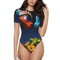 thumbnail image 2 of Fotbe Playful Colorful Dragons Flowers Women's Crew Neck Short Sleeves Bodysuit Tops Round Neck Slim Sleeveless Soft Comfortable Basic-XX-Large, 2 of 7